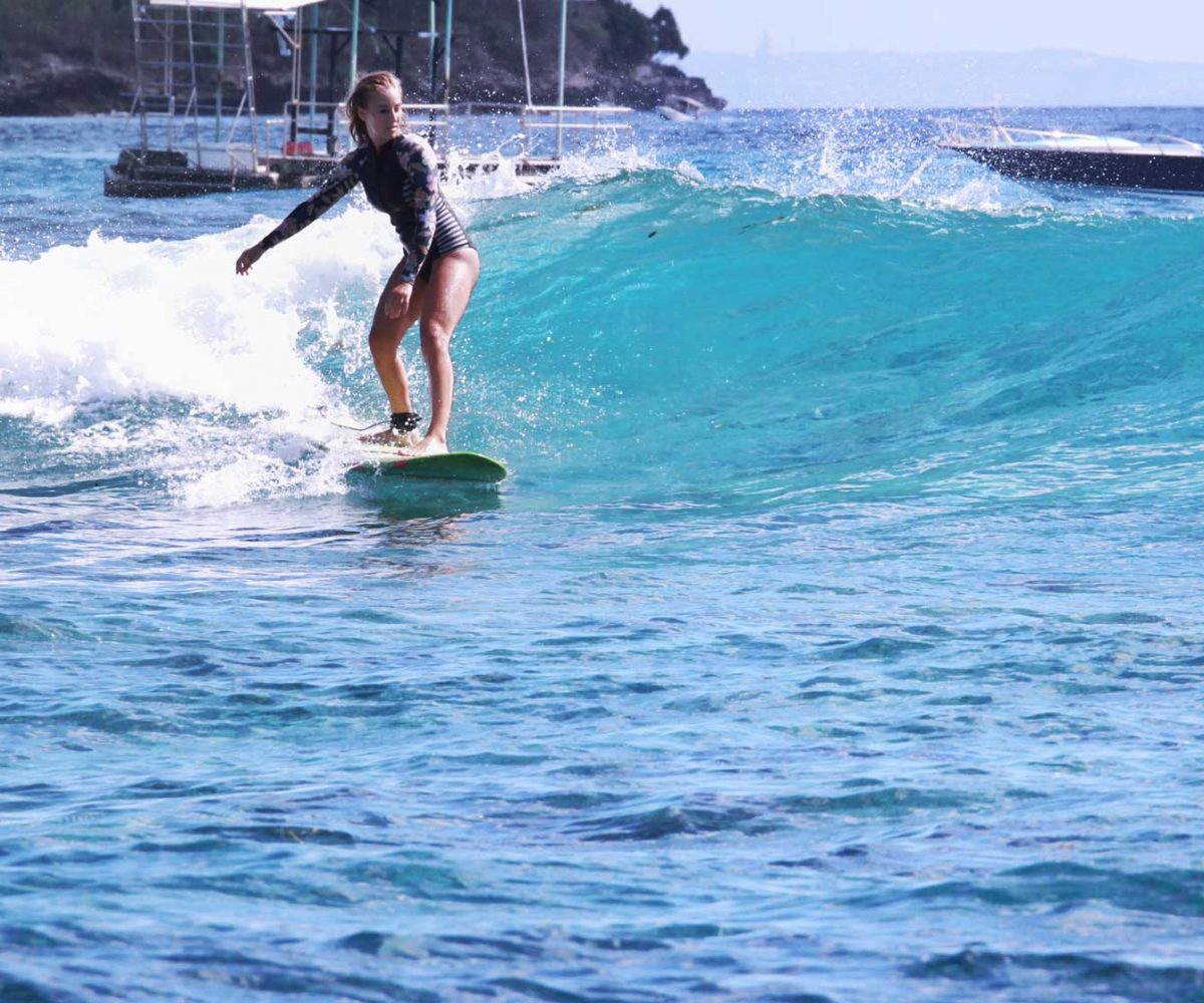 Turquoise waters surfing Bali